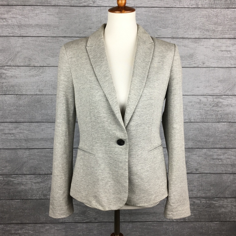 Zara Basic Gray One Button Blazer Size Large
